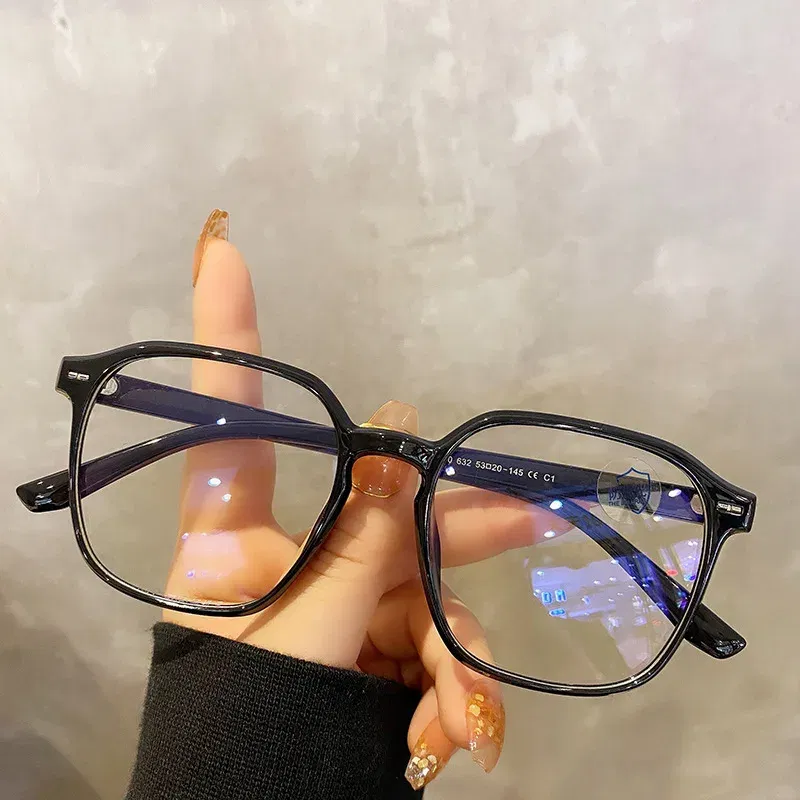Frame Color: GRAY, Ships From: CN - Square polygon Frame Plain glasses blue membrane Glasses all can match Men Women Fashion glasses lenses Blocking Glasses Eyewear