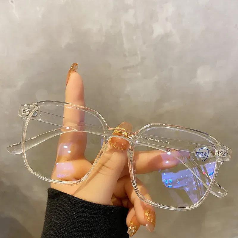 Frame Color: GRAY, Ships From: CN - Square polygon Frame Plain glasses blue membrane Glasses all can match Men Women Fashion glasses lenses Blocking Glasses Eyewear