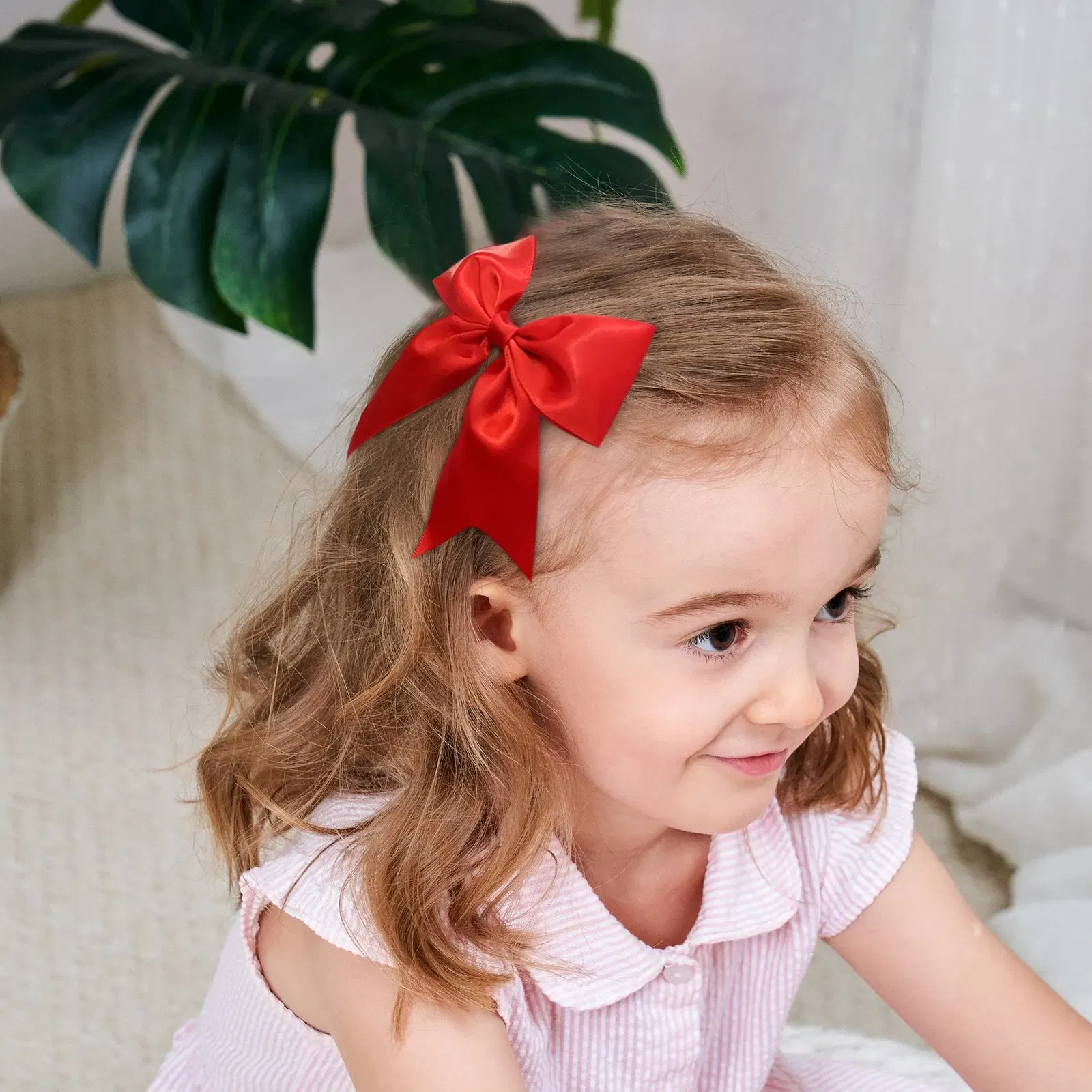 Delicate Ribbon Cheer Bows Hair Clip for Kids Solid Color Hairpins Barrettes Handmade Headwear Girl Hair Accessories