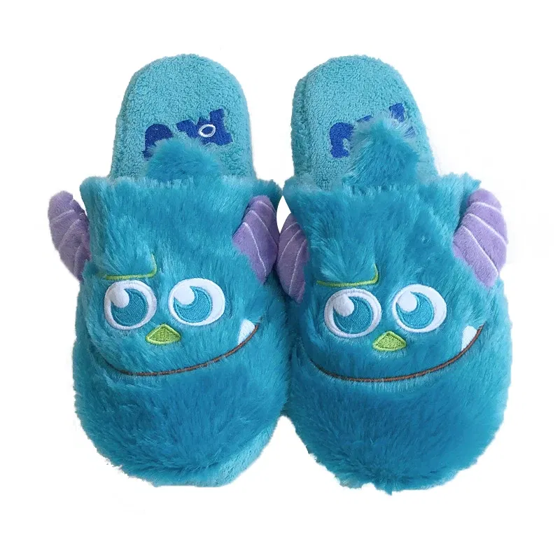 Color: Red, Shoe Size: 40 - Cartoon Sulley Mike Slippers Cute Girl Warm Home Slippers Women Indoor Slippers Blue Duck Kawaii Non-slip Slippers Gifts EU36-41