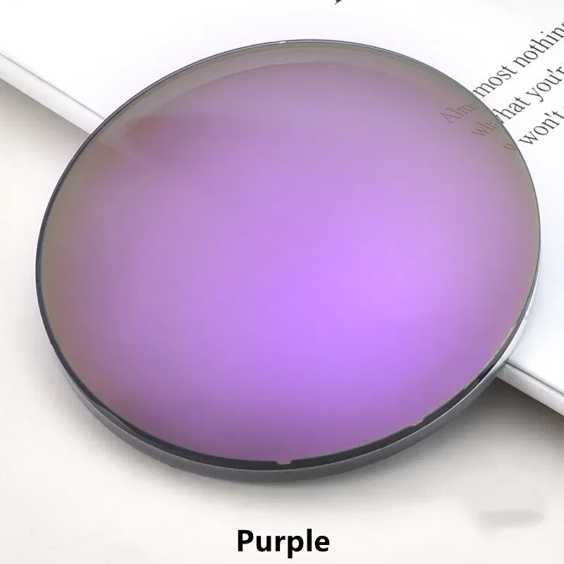 Lenses Color: PURPLE, Lens Index: 1.67 - YIMARUILI 1.49 1.56 1.61 1.67 Polarized Lens Sunglasses Lens UV400 Optical Prescription CR-39 Resin Colorful Mirror Lens 1 Pair
