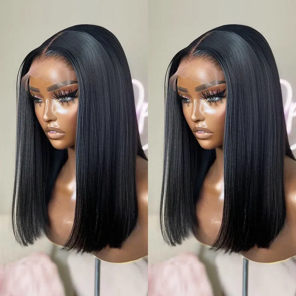 Hair Color: Natural Color, Ships From: france, Stretched Length: 10inches - 180% Short Bob Wig Lace Front Human Hair Wigs For Women Human Hair Bone Straight Human Hair Wig Transparent Lace Frontal Wig
