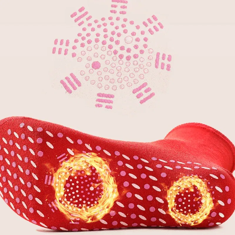 Color: Turquoise - 1/5pairs Tourmaline Self-Heating Socks Winter Warm Thermal Health Care Socks Slimming Health Short Sock Magnetic Therapy Sock