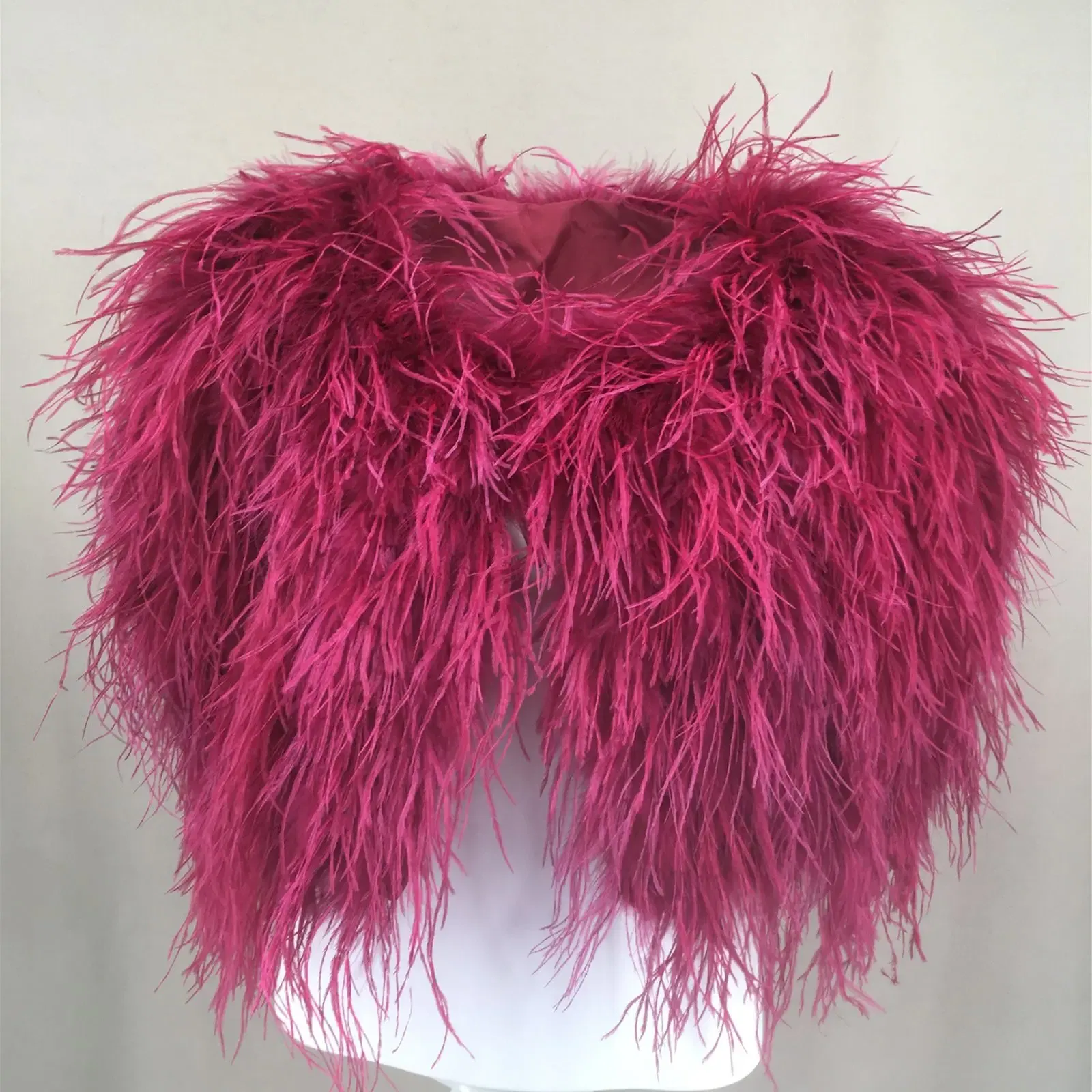 Natural Ostrich Feather Shawl, Cape Stole for Dinner, Wedding, Concert Party, Furry,  Pink, Purple