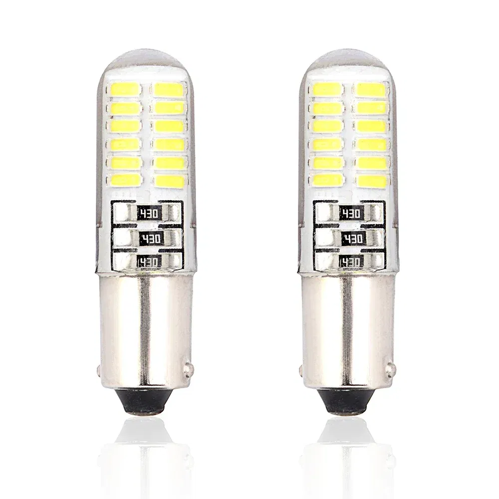 BA9S/T4W LED Silica Gel Bulb with 24SMD Wedge Marker Car Dome License Plate Light White 12V
