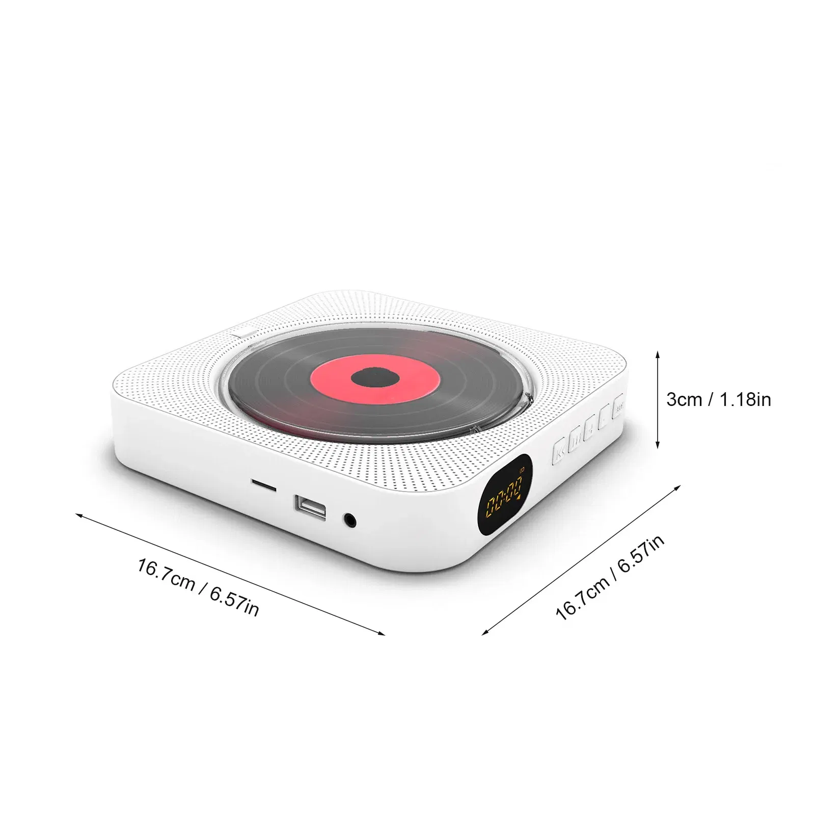 Color: silver, Ships From: CHINA - New! Portable CD Player Bluetooth Speaker Stereo CD Players LED Screen Wall Mountable CD Music Player with IR Remote Control FM