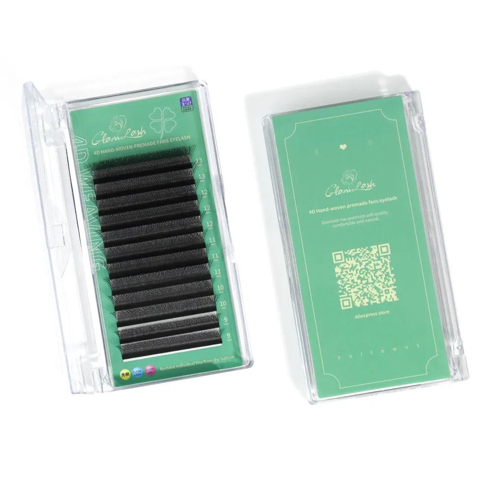 Color: Brushed Chrome, Curl: C, Thickness: 0.07mm, Length: 10mm - GLAMLASH 4D - W Shaped Eyelash Extension Automatic Flowering W Fake Lashes 0.07mm C/D/L/LU Curl Individual
