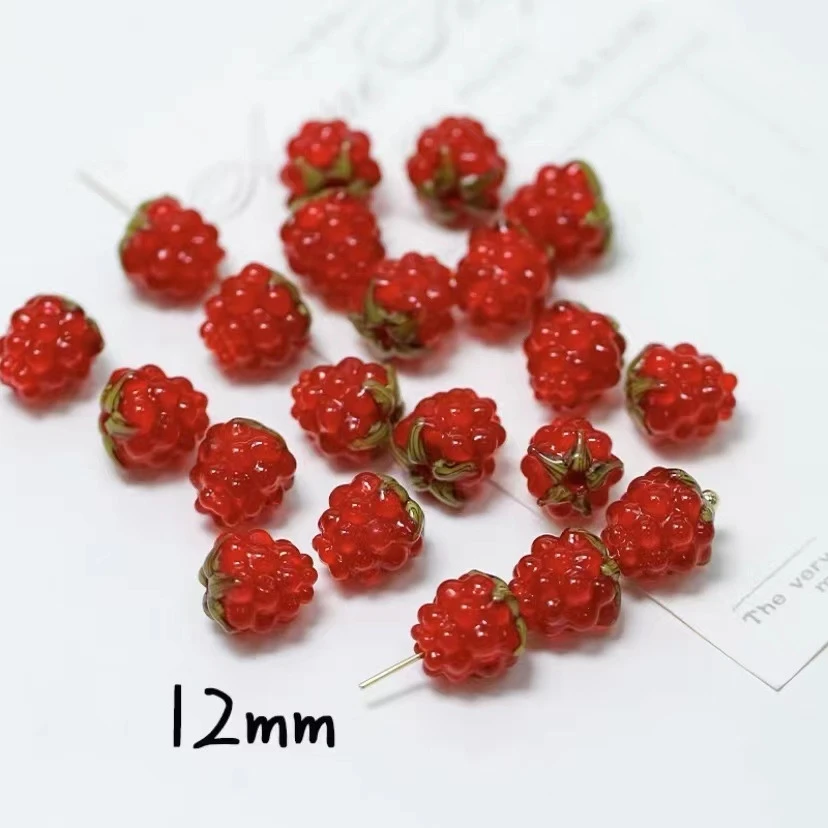 Color: green, Ships From: CHINA, Item Diameter: 12mm - DIY Mini Czech Glass Grape Beads Raspberry Pendant Accessory Bead