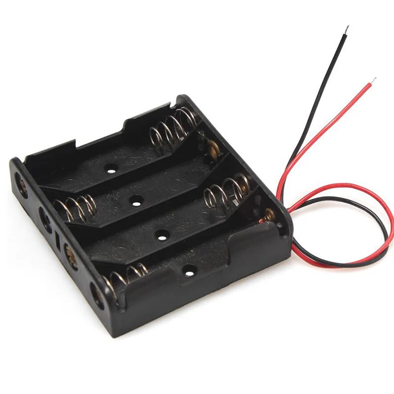 Color: Pink - DIY New 1 2 3 4 6 8 Slots AA Battery Case Box AA LR6 HR6 Battery Holder Storage Case With Lead Wire Bateria Protection Container
