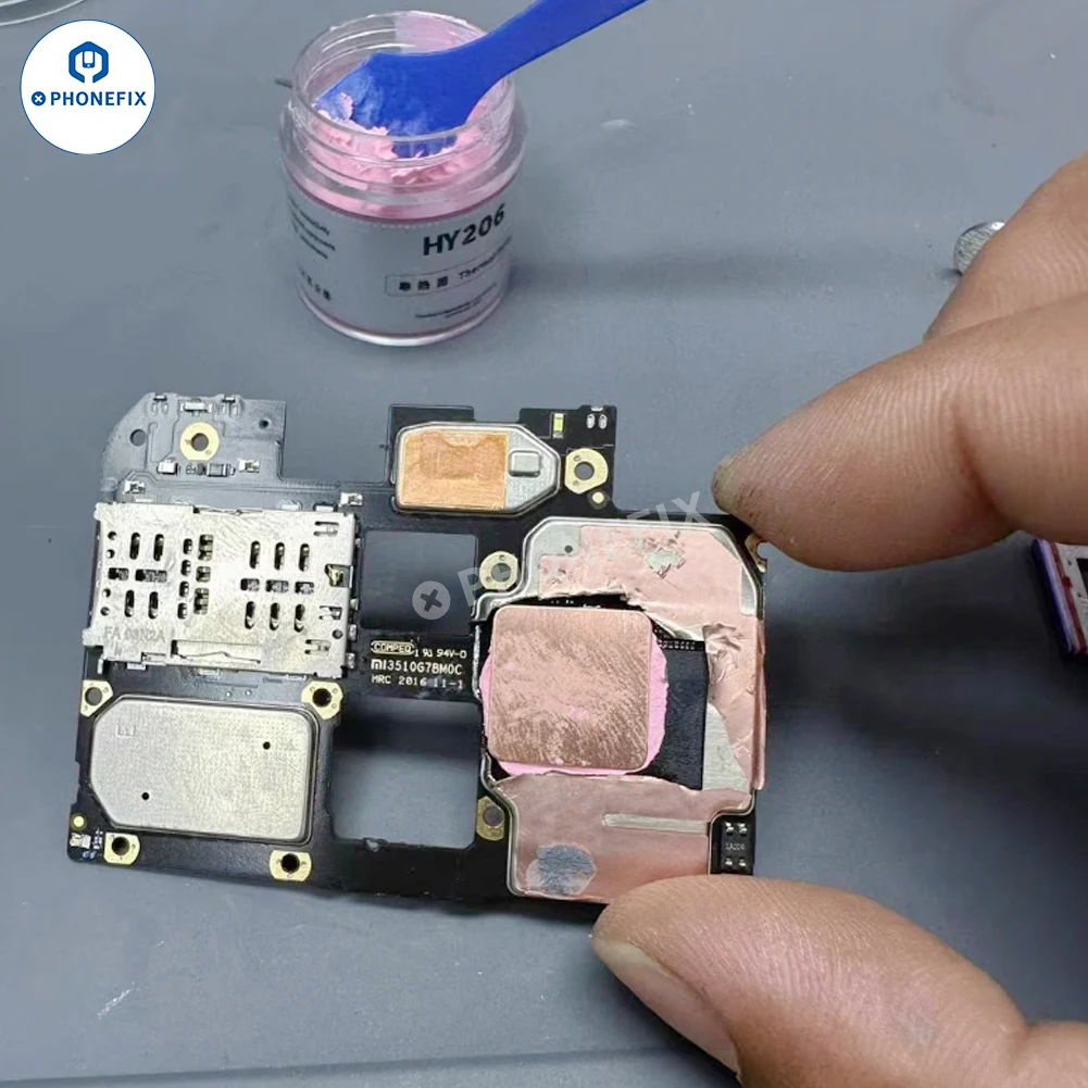 Color: Blue - 0.1/0.3/0.5mm 100pcs Thin Pad Mobile Phone CPU Heat Sink Copper Sheet Thermal Conductive Pad for Motherboard Heating Dissipation