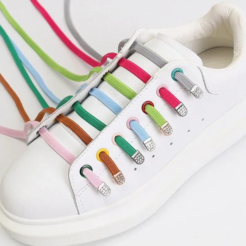 No Tie Shoelace Buckle Shoelaces Metal Buckle for Men Women Kids Sneakers Aluminum Capsules Lock Kits Shoe Laces Accessories 4ps