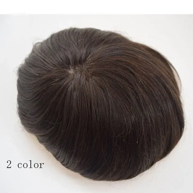 20MM Curly Brown Black Super Durable Mono Lace&Pu Mens Toupee Wig Human Hair 15mm Capillary Prosthesi Weave Replacement For Male