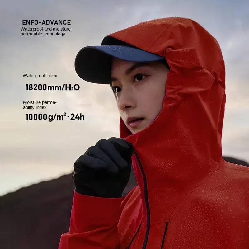Color: black, Size: L - GB Standard Waterproof Jacket Men Women, All-Weather Hiking Raincoat, Breathable Windbreaker, Outdoor Trekking Climbing Coat