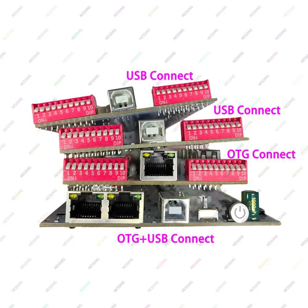 Color: Pink - Mobile Phone Group Control Equipment Motherboard Ethernet OTG USB Connection Independent Switch Smartphone USB Farm Mainboard