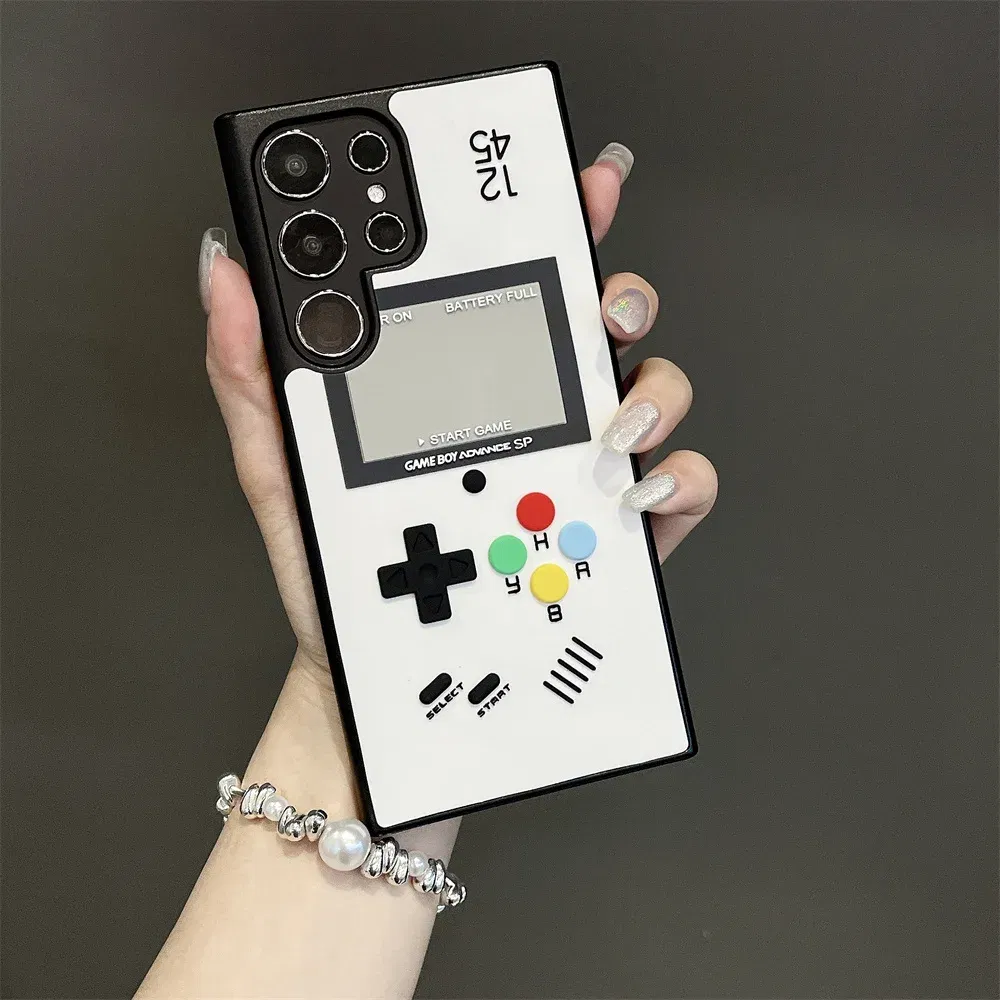 Color: Blue, Material: POLYESTER - S24 Ultra Case 3D Cute Game Box Design Cellphone Luxury for Samsung Galaxy S23 S24 Ultra Phone Cases Cartoon Shockproof Cover