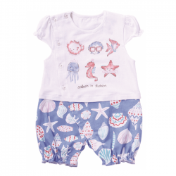 Shell & Sea Creatures Romper | 6-9 & 9-12m