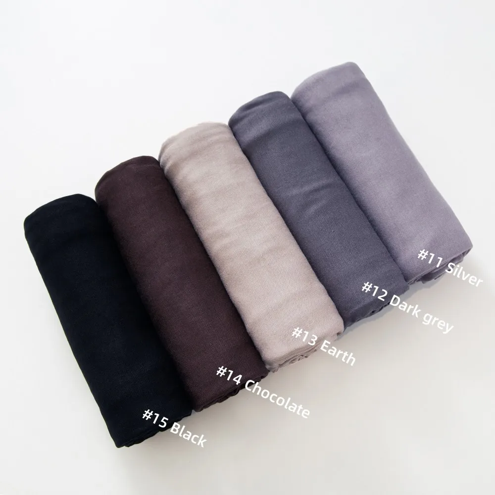 Color: light brown - 29Colors Cheap Jersey Hijab Scarf Solid Muslim Long Scarves Turban Shawl Elastic Cotton Arab Headscarf Head Wraps Saudi Hijabs