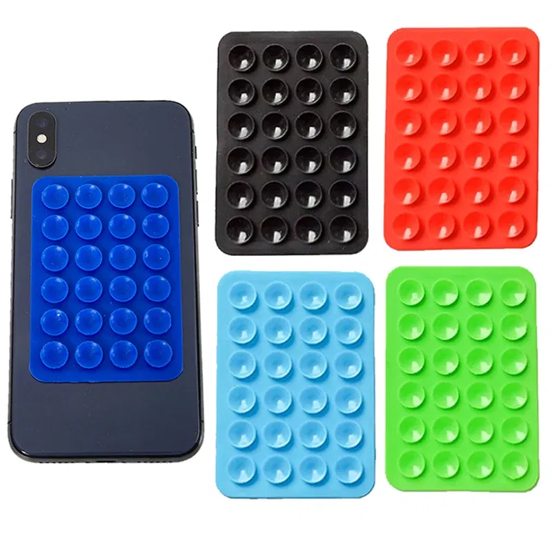Color: Sapphire - Double Side Silicone Suction Pad For Mobile Phone Fixture Suction Cup Backed Adhesive Silicone Rubber Sucker Pad For Fixed Pad