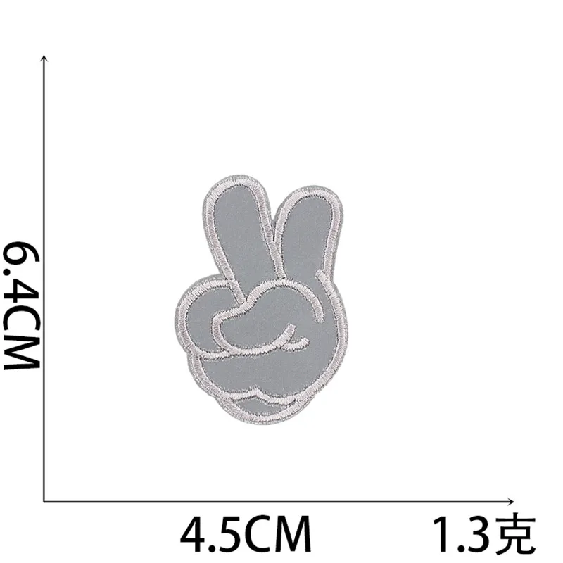 Reflective Patches For Night Clothing Iron On Star Heart Flower Football Hand Diamond Stickers Diy Jackets Badge Appliques