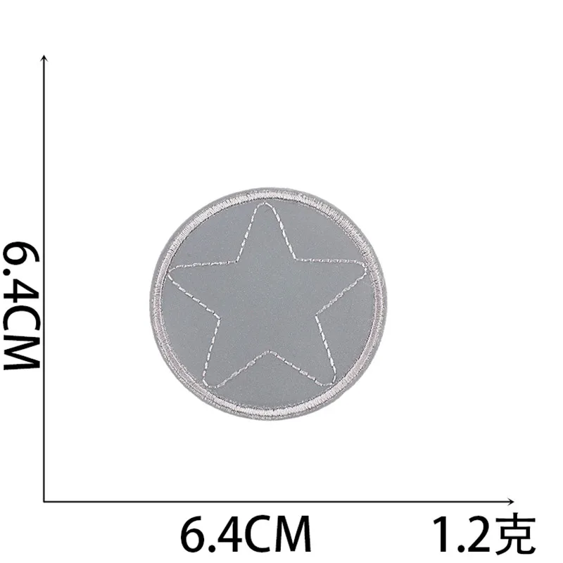 Reflective Patches For Night Clothing Iron On Star Heart Flower Football Hand Diamond Stickers Diy Jackets Badge Appliques