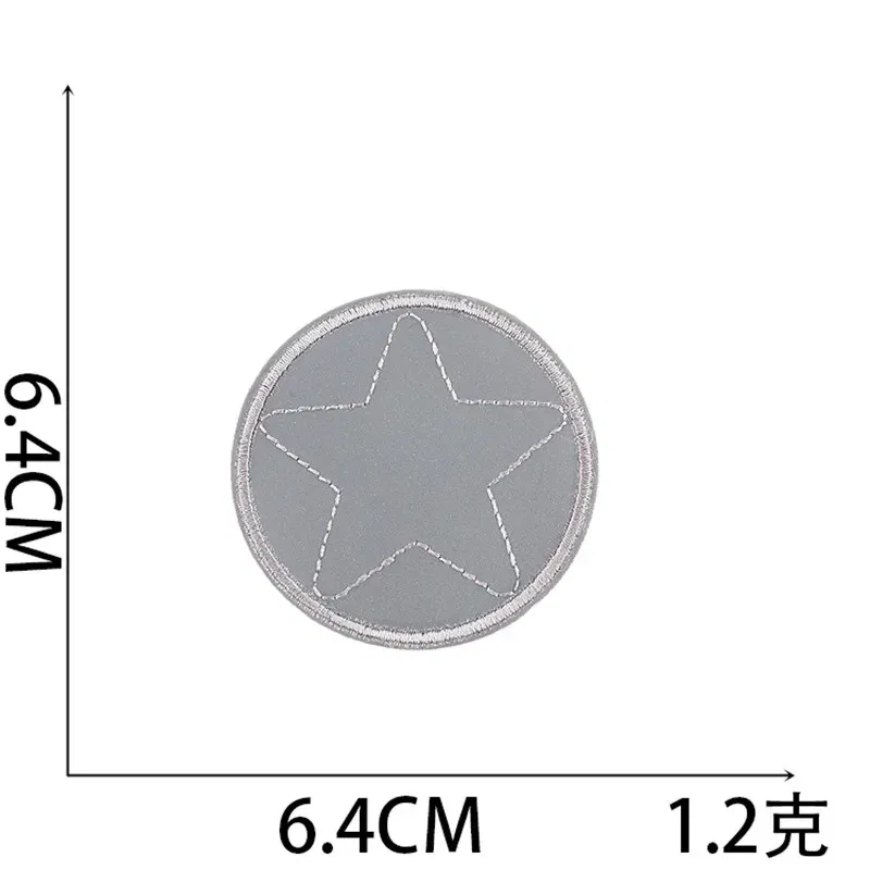 Reflective Patches For Night Clothing Iron On Star Heart Flower Football Hand Diamond Stickers Diy Jackets Badge Appliques