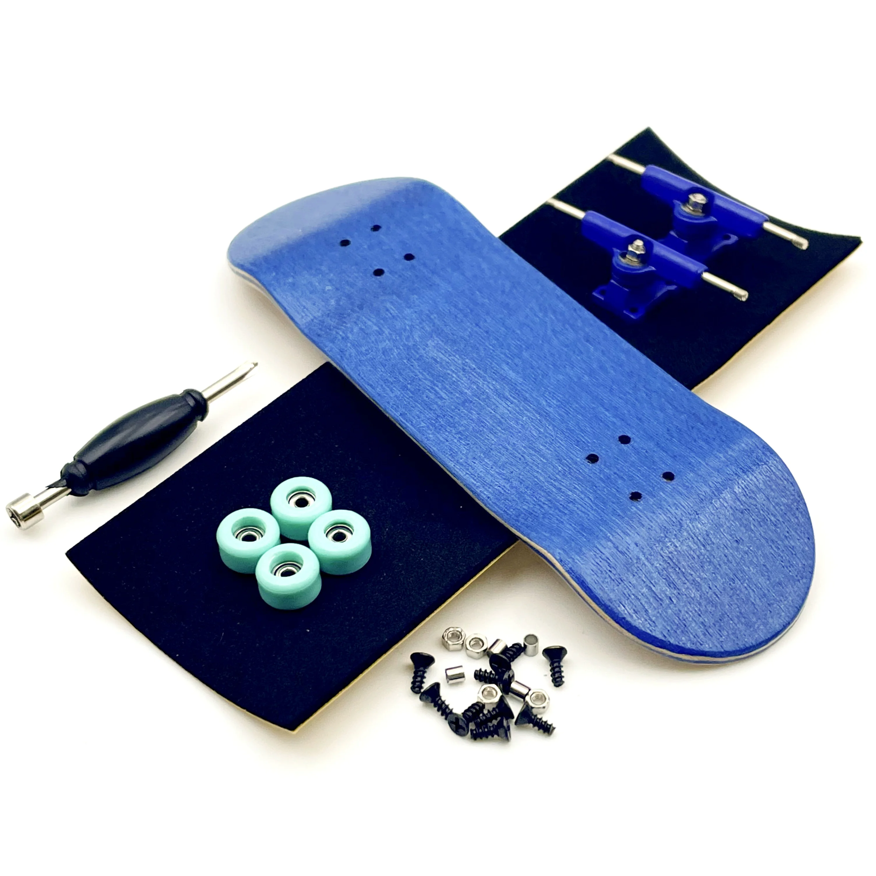 Color: green - 32mm Fingerboard Set with Maple Wooden Deck Metal Trucks Bearing Wheels