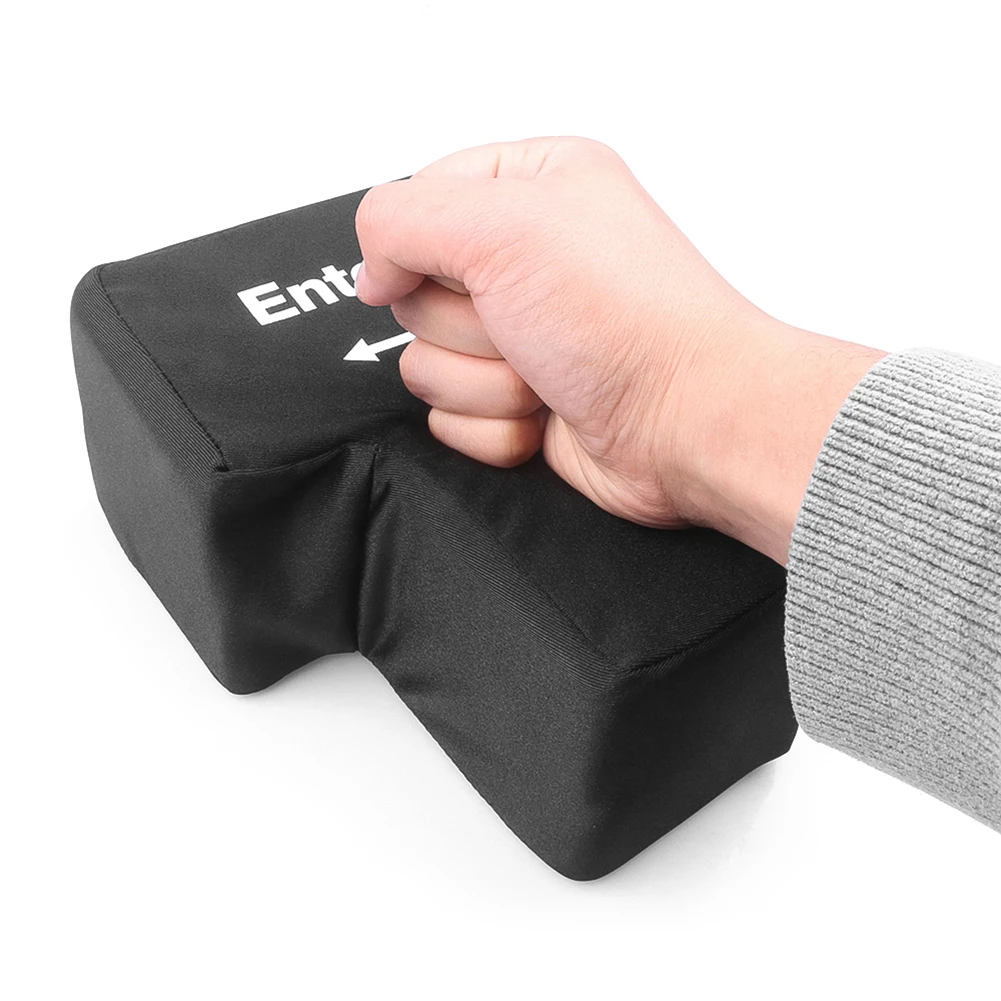 Color: Pink - Decompression Computer Big Enter Key USB Keyboard Vent Button Pillow Accessories