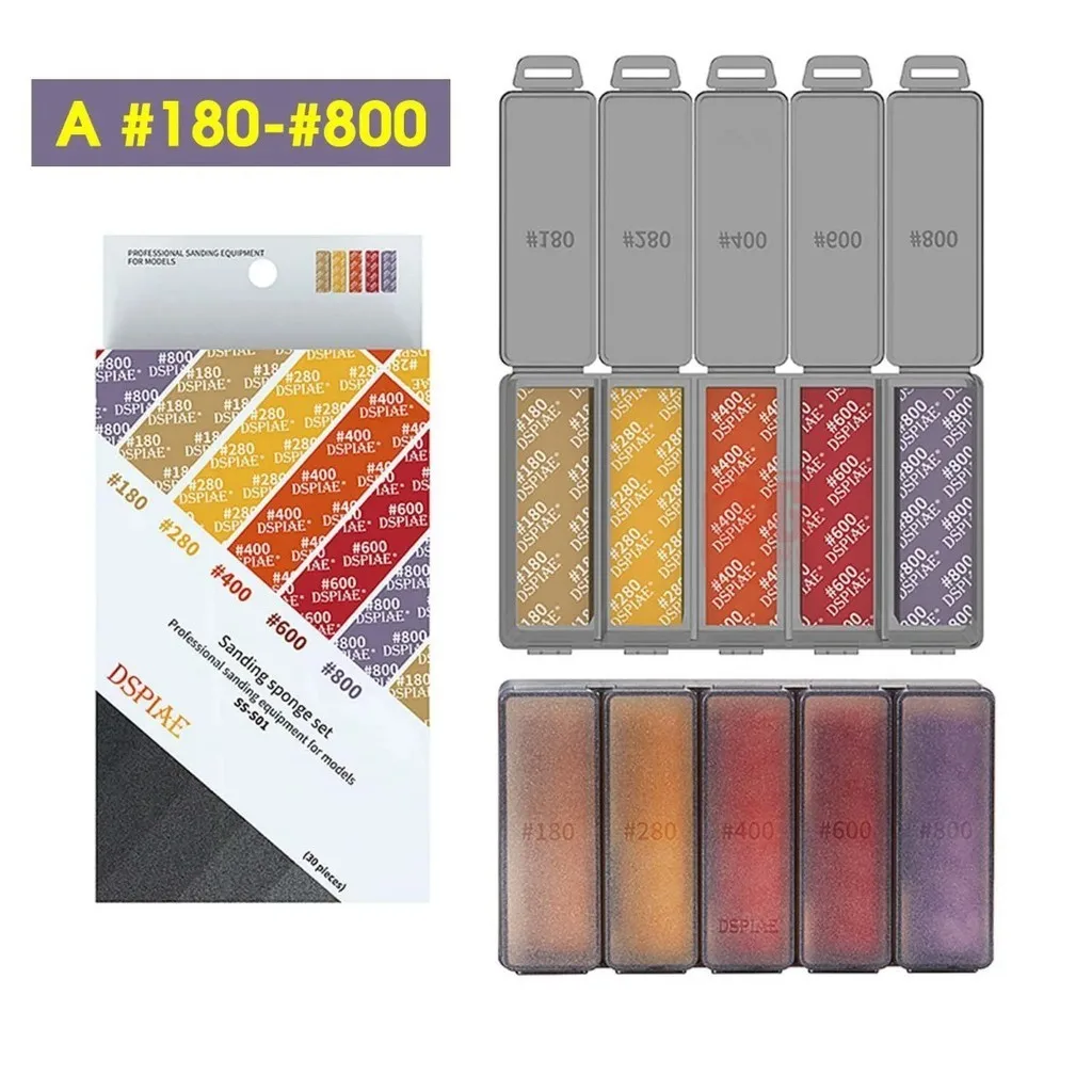 Color: Yellow - DSPIAE SS-S01 SS-S02 Model Sponge Sandpaper Combo Set for Gundam  Model Making Tool Grinding Polishing Sanding Paper DIY Craft