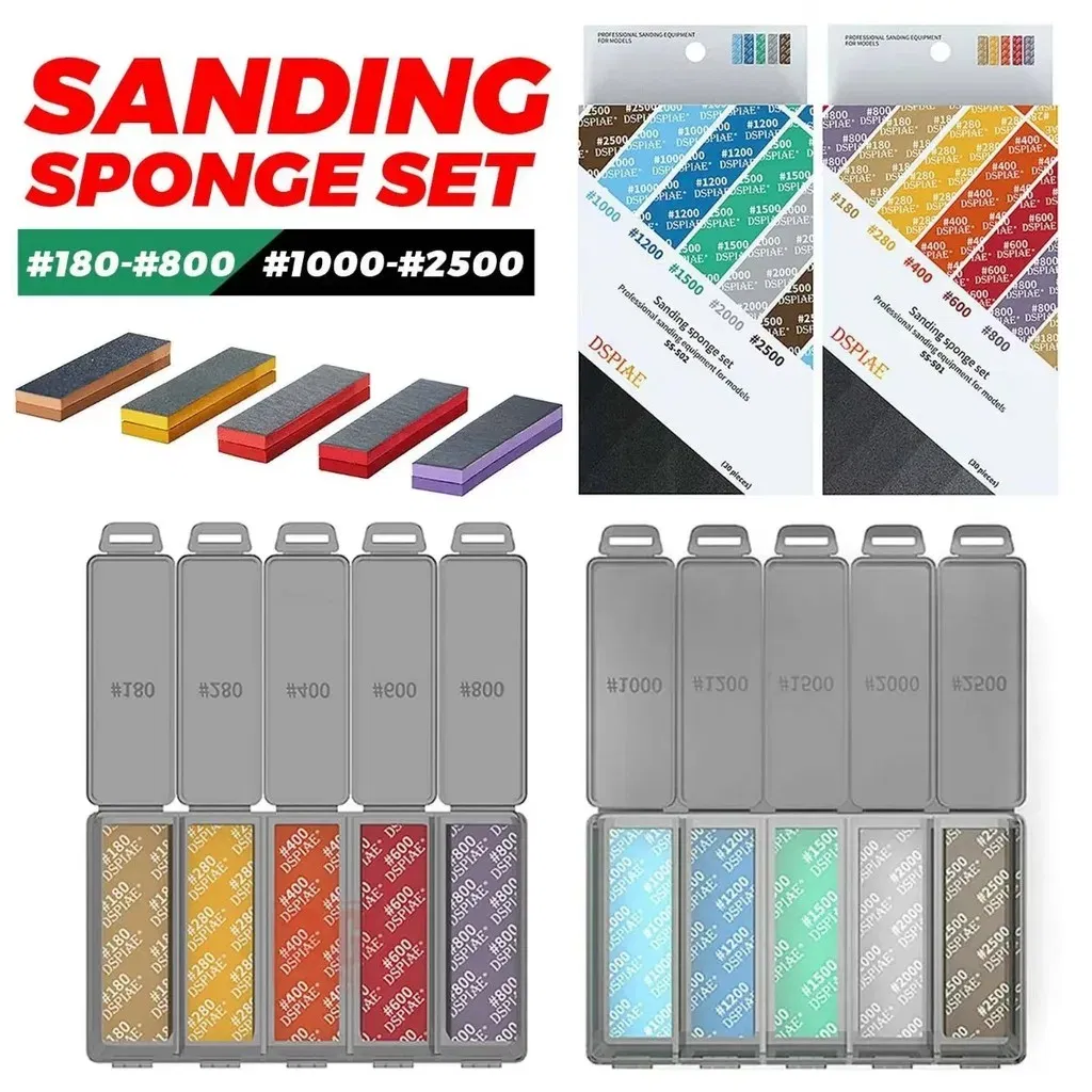 Color: Yellow - DSPIAE SS-S01 SS-S02 Model Sponge Sandpaper Combo Set for Gundam  Model Making Tool Grinding Polishing Sanding Paper DIY Craft