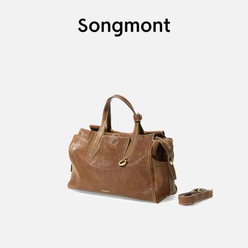 Color: PURPLE - Songmont Tracing Collection Briefcase, Full-Grain Leather Travel Laptop Bag for Work Commute