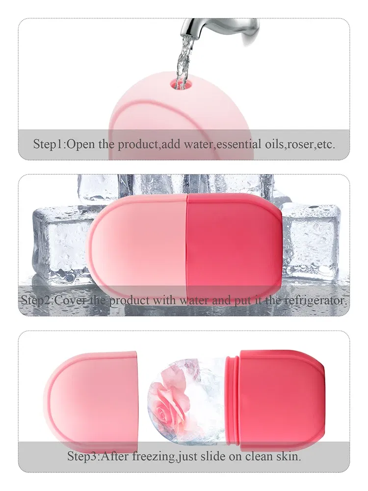 Color: Pink - Silicone Ice Cube Trays Beauty Lifting Ice Ball Face Massager Contouring Eye Roller Facial Treatment Reduce Acne Skin Care Tool