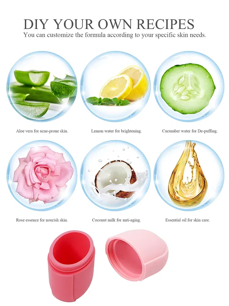 Color: Pink - Silicone Ice Cube Trays Beauty Lifting Ice Ball Face Massager Contouring Eye Roller Facial Treatment Reduce Acne Skin Care Tool