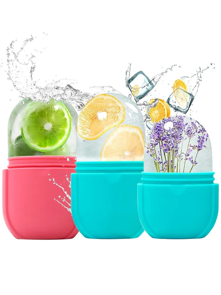 Color: Pink - Silicone Ice Cube Trays Beauty Lifting Ice Ball Face Massager Contouring Eye Roller Facial Treatment Reduce Acne Skin Care Tool