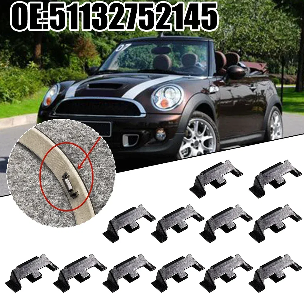 Headlight Trim Ring Clips For Mini For Cooper R55 R58 51132752145 R55-R60 F56 Black Plastic Car Lights Base