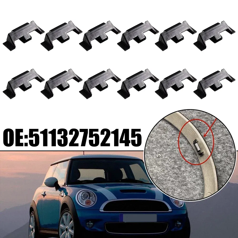 Headlight Trim Ring Clips For Mini For Cooper R55 R58 51132752145 R55-R60 F56 Black Plastic Car Lights Base