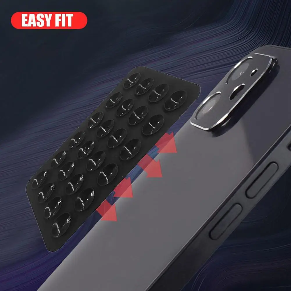 Color: black, Ships From: CHINA - Multifunctional Mobile Phone Silicone Suction Cup 24 Square Mobile Phone Single-Sided Case Anti-Slip Holder Mount Suction