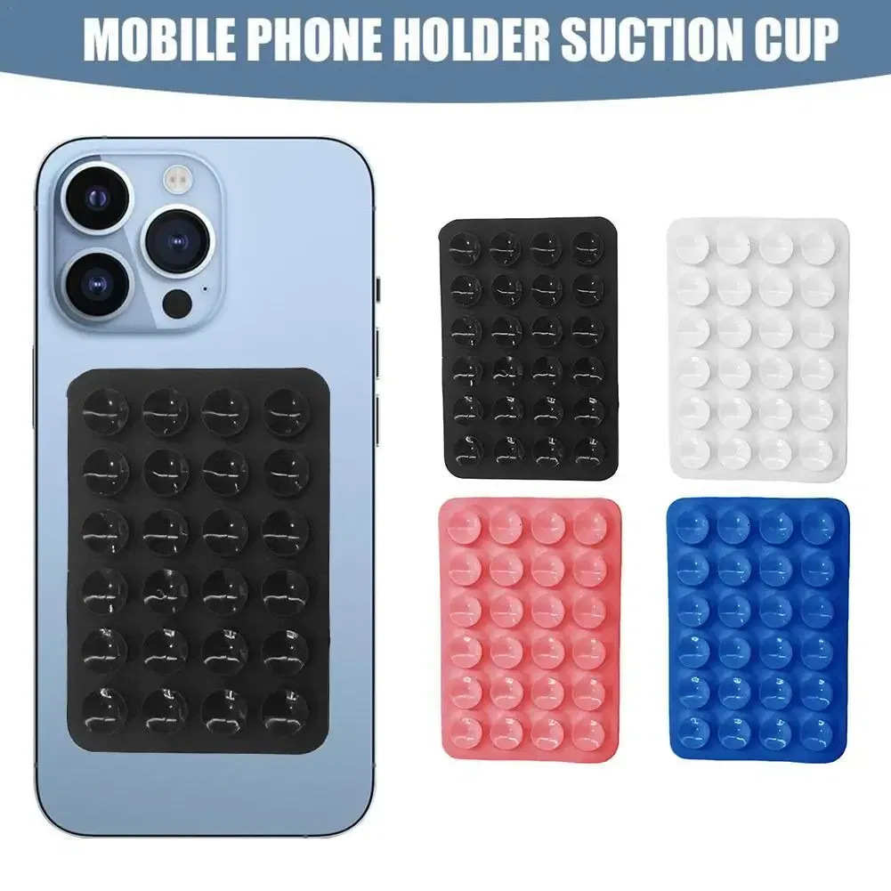 Color: black, Ships From: CHINA - Multifunctional Mobile Phone Silicone Suction Cup 24 Square Mobile Phone Single-Sided Case Anti-Slip Holder Mount Suction