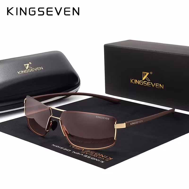 KINGSEVEN Polarized Glasses for Men Driving Square Frame Glasses Classic