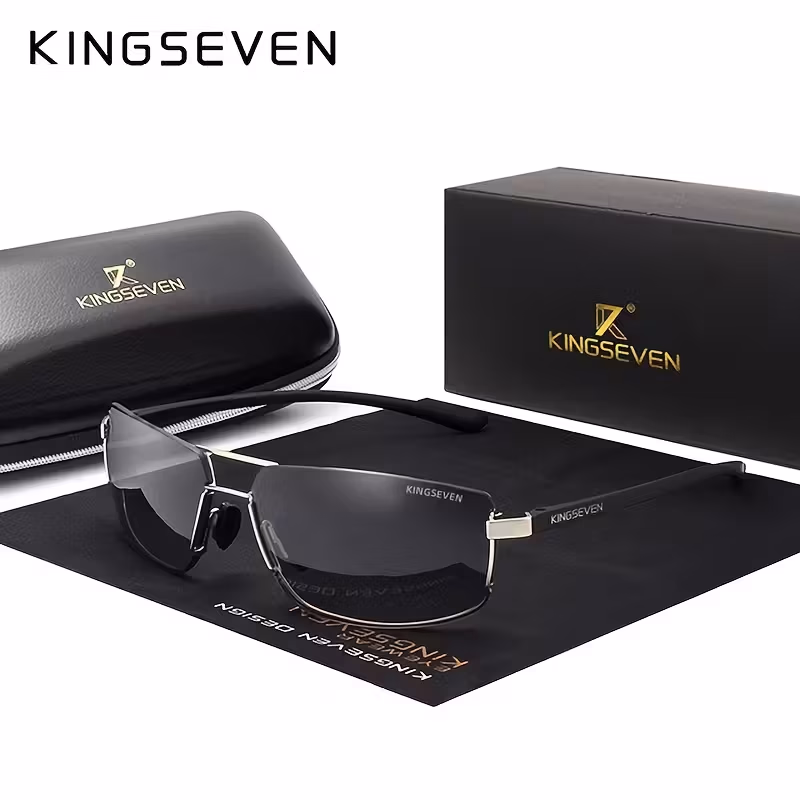 KINGSEVEN Polarized Glasses for Men Driving Square Frame Glasses Classic