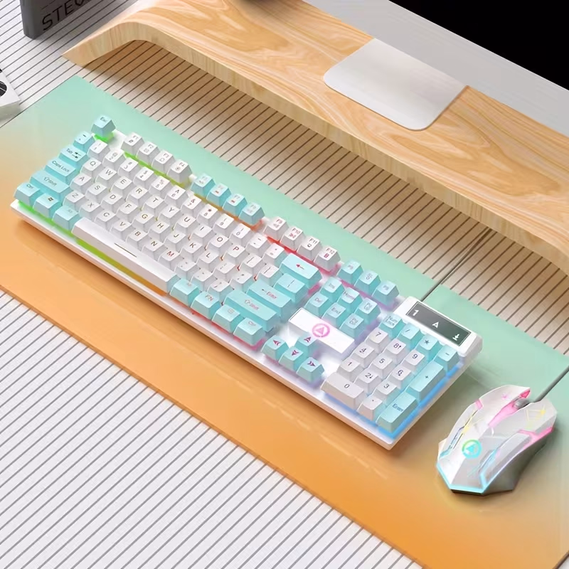 YINDIAO Wired Keyboard And Mouse Set for PC Laptop Office Gaming