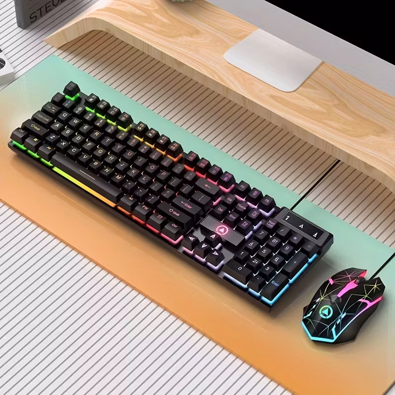 YINDIAO Wired Keyboard And Mouse Set for PC Laptop Office Gaming