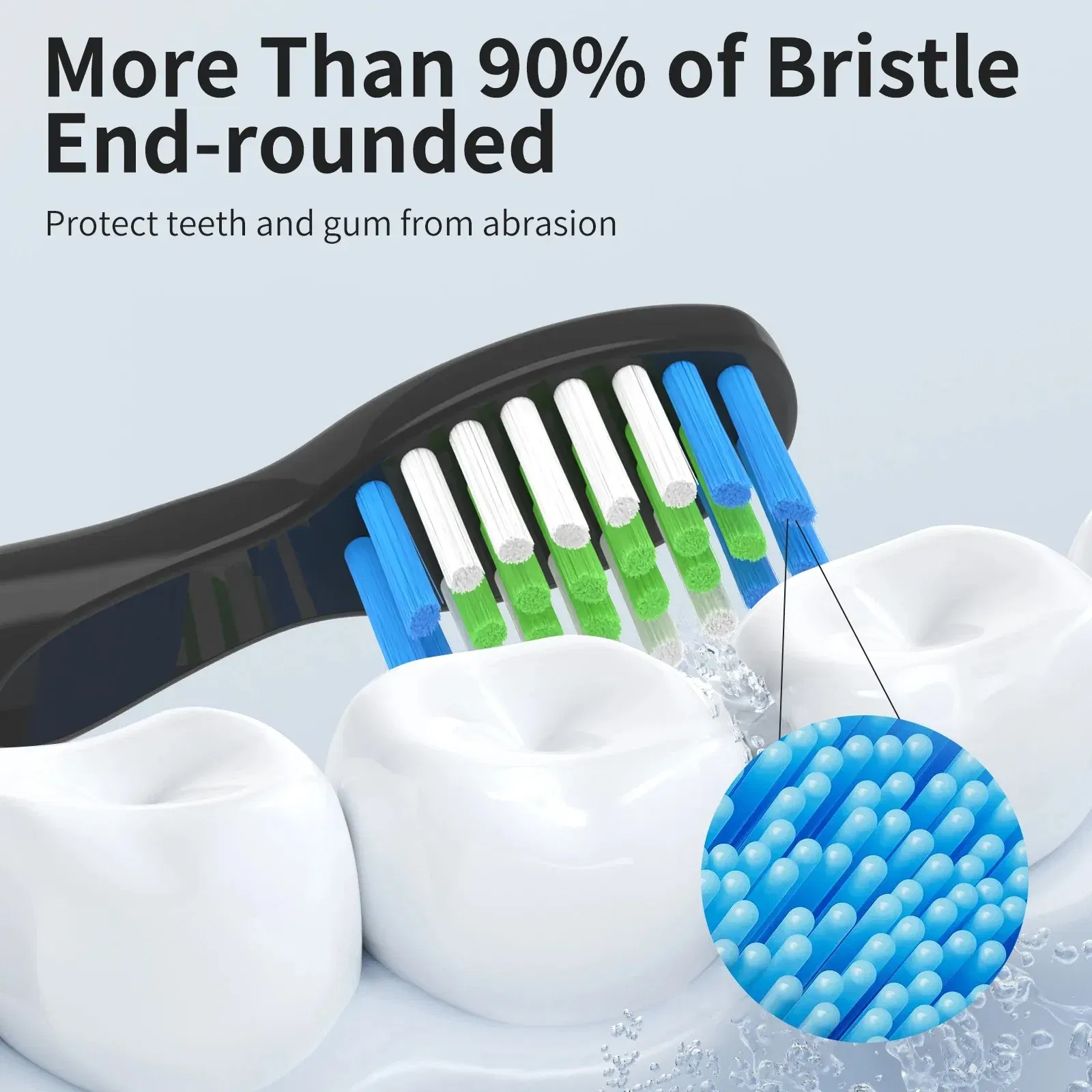 Color: Ivory - 10PCS Fairywill FW-E11 E10 E6 D7S Electric Toothbrush Replacement Brush Heads,Compatible with fairywill E11 Electric Toothbrush