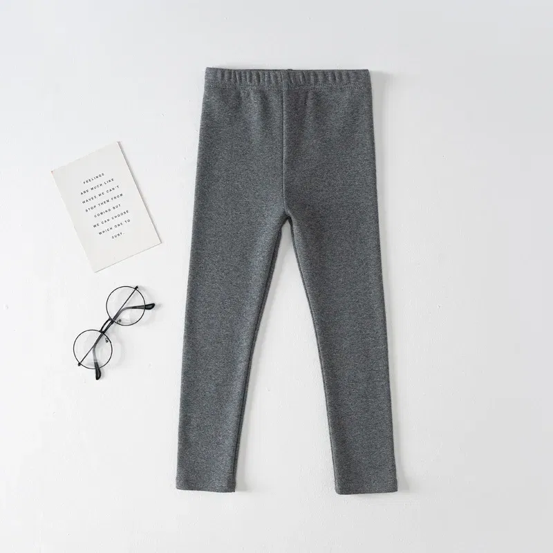 Color: Blue, Kid Size: 7 - Girls' Leggings Spring And Autumn Style 95 Cotton Female Baby Elastic Pants Children's Slim outer Wear Pants