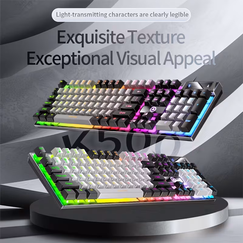 YINDIAO Wired Keyboard Backlit USB Plug PC Laptop