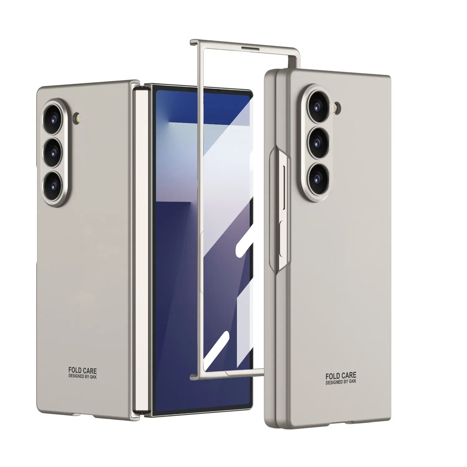Color: black, Compatibility by Model: Galaxy Z Fold7 - Shockproof Armor Plastic Phone Case for Samsung Galaxy Z Fold 7 Outer Screen Glass Protective Matte Cover for Galaxy Z Fold 7