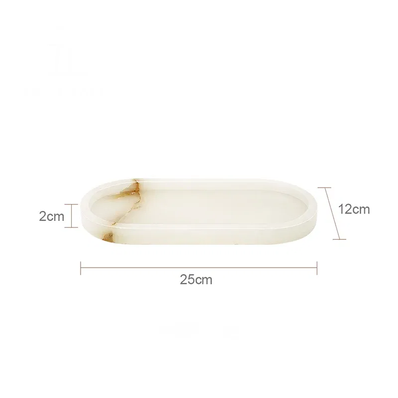 Color: Chocolate - Real Luxurious Marble Vanity Tray for Perfume Candles Jewelry Luxury Calacatta Marble Tray for Home Decor