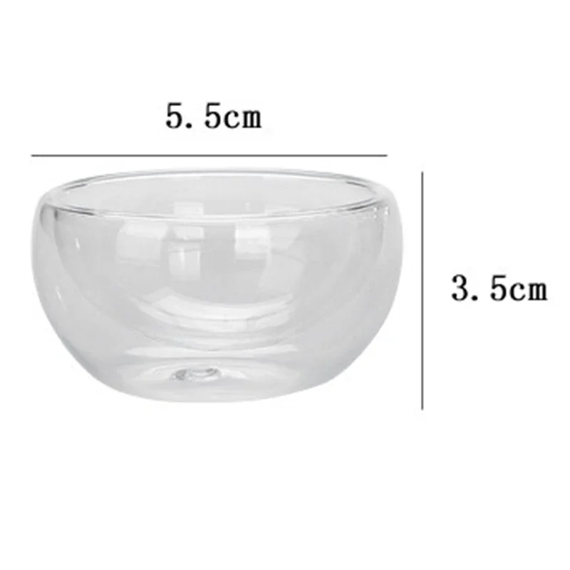 Color: Orange, Capacity: 301-400ml - 2/6Pcs Double Layer Glass Tea Cup Set Transparent Drinkware Coffee Milk Water Mug Multi-Purpose Brewings Tea Cup Kitchen Tools