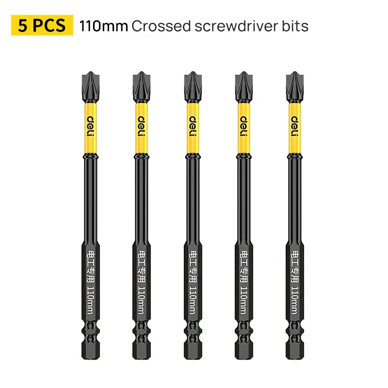Color: grey - Non-slip Cross Screwdriver Set Magnetic Batch Head Magnetic Batch Head Impact Screw Driver Bit 65/110/150mm