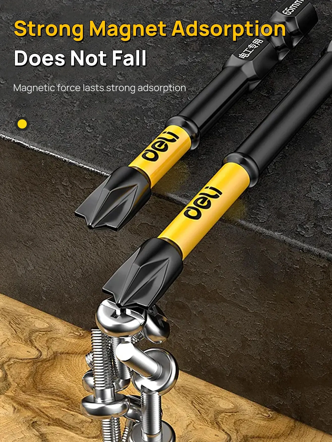 Color: grey - Non-slip Cross Screwdriver Set Magnetic Batch Head Magnetic Batch Head Impact Screw Driver Bit 65/110/150mm