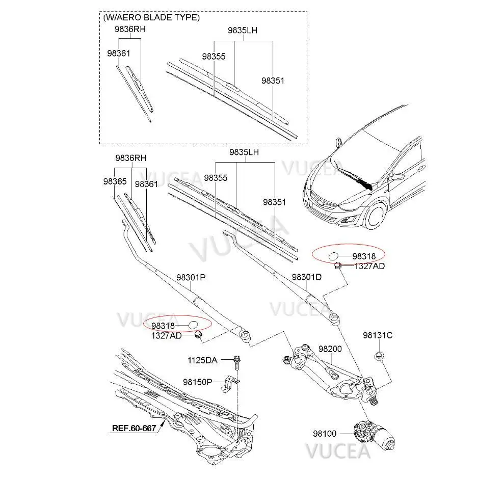 Front Windshield Wiper Arm Nut Cap For Hyundai